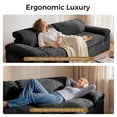 thumbnail image 3 of Neche 114" Boneless Sofa Couch for Living Room, Deep Seat, Soft Corduroy Design, Dark Gray, 3 of 10