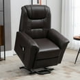 thumbnail image 2 of HOMCOM Fauteuil Inclinable Électrique pour Personnes Âgées, Cuir PU, Salon, Détente, Brun, 2 of 10