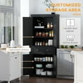 thumbnail image 3 of HOMCOM 72.5" Kitchen Pantry Cabinet, Traditional Freestanding Storage Cabinet with 4 Doors, Drawer and 3 Adjustable Shelves for Dining Room, Black, 3 of 9