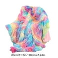 thumbnail image 3 of Uuiauoio Chic Shaggy Throw Blanket Soft Plush Bedspread on The Bed Warm Blanket Fluffy Faux Fur Grey Rainbow Blankets for Beds Sofa Manta Tie dye deep Rainbow Color (can be Used as Sofa Blanket), 3 of 8