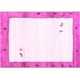 thumbnail image 1 of Ahgly Company Machine Washable Indoor Rectangle Solid Pink Modern Area Rugs, 8' x 12', 1 of 4