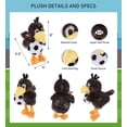 thumbnail image 2 of DolliBu Crow Stuffed Animal with Soccer Ball Plush - Soft Plush Huggable Crow, Adorable Playtime Crow Plush Toy, Cute Farm Life Gift, Soccer Plush Animal Toy for Kids and Adults - 9.5 Inches, 2 of 6