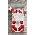 thumbnail image 3 of Ambesonne Poppy Flower Quilted Bedspread Set 2 Pcs, Blossoming Rural Field, Twin Size, Red Grey Coconut, 3 of 3
