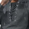 thumbnail image 5 of Men's 2 Piece Cargo Tracksuit, Long Sleeve Solid Lace up Hooded Pullover Sweatshirt & Multi‑Pocket Cargo Jogger Pants, Casual Streetwear Athletic Sweatsuit for Men, 5 of 5