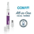 thumbnail image 2 of Conair Recortador de vello facial todo en 1 para mujer, perfecto para cara, orejas/nariz y cejas, funciona con pilas, 2 of 5