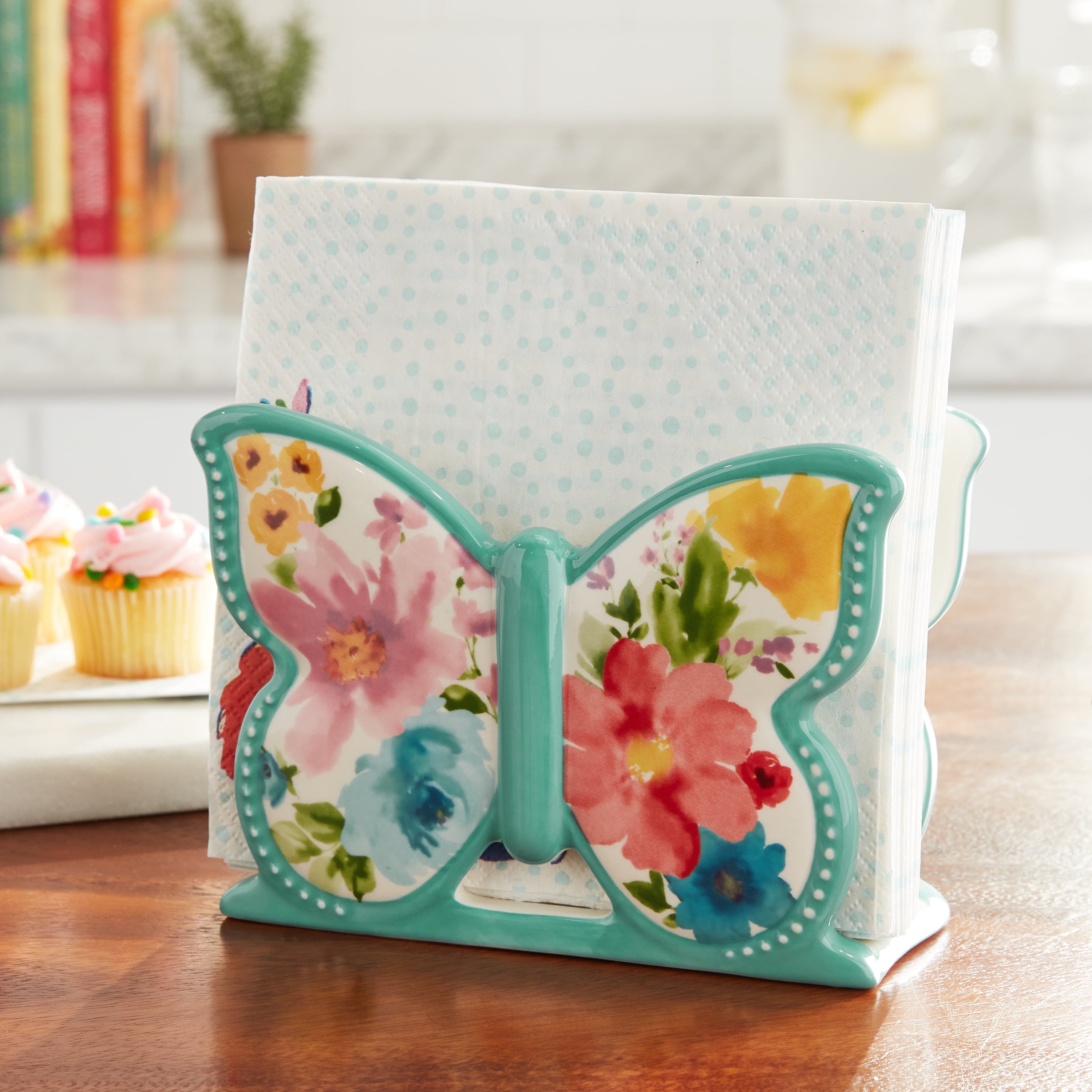 Pioneer Woman Stoneware Butterfly Napkin Holder Walmart Com Walmart Com - blue butterfly free roblox accessories