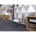 thumbnail image 4 of White Office Chair Ribbed Modern Ergonomic Mid Back PU Leather With Cushion Seat Task Swivel Tilt Arms Conference Room Chairs, Manager, Executive, Boss, 4 of 10