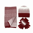 thumbnail image 6 of Foldable Winter Set Unisex Hat Scarf Gloves Acrylic Yarn Gradient Snowflake Knit Touchscreen Gloves, 6 of 8
