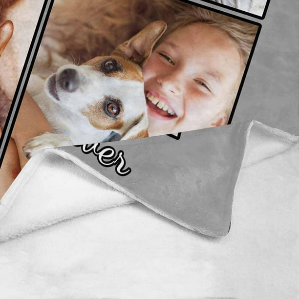 Custom Blanket with Picture Text Customized Blankets with 20 Photos Personalized Blanket Using My Own Pictures Memorial Gifts for Birthday Christmas Valentine s Day Dad Mom Daughter Friends Walmart Bu...