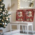 thumbnail image 3 of Merry Christmas Chair Covers Set of 1 Santa Claus Gift Stars Red Plaid Chair Back Covers Stretch Removable Washable Slipcovers Protector for Dining Room Kitchen Party Decor, 3 of 5
