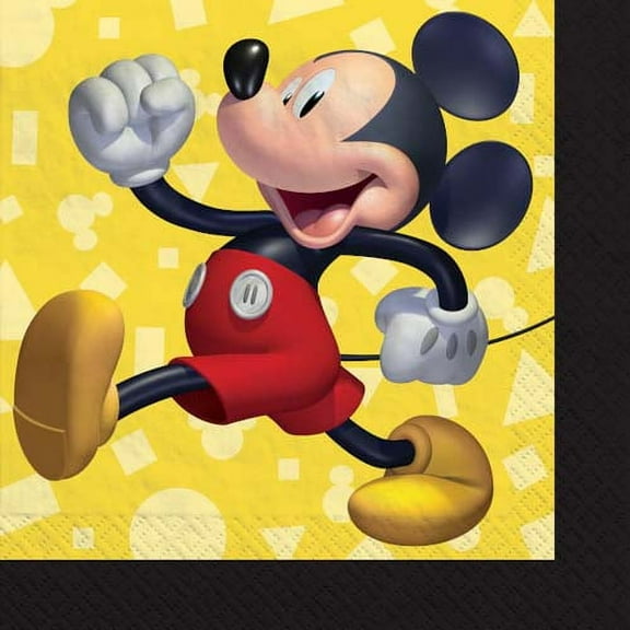 Mickey Mouse Beverage Paper Napkins - 5" x 5" | Multicolor | Pack of 16