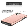 thumbnail image 5 of Card Slot Holder Wallet iPhone 15 Pro Case - (Rose Gold) Dual Layer Shockproof with Heavy Duty Protection, 5 of 5