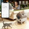 thumbnail image 4 of Furmax Fully Enclosed Automatic Cat Litter Box, 76L Large Capacity for Big Cats, Cat Ear Design with Garbage Bags, Aroma Box & Brush (brown), 4 of 7