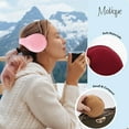 thumbnail image 4 of Motique Accessories Adjustable Ear Warmers Men Women Solid Polar Fleece Folding Winter Earmuff-Red, 4 of 5