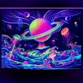 thumbnail image 1 of JM Colorido planeta UV luminoso tapiz decoración del hogar fiesta luminoso tapiz 130x150cm JM, 1 of 5