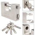 thumbnail image 4 of Allright 2pcs 104mm Padlock Heavy Duty Container Padlock High Security Door Lock With 10 Keys Solid Steel Hardware Integral Lock For Garages Container, 4 of 5