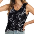 thumbnail image 7 of Giftesty Tank Tops for Women Ms. Europe and The United States Summer Printing Round Neck Undershirt Sleeveless T-shirt Casual Loose Drawstring Shirt Female, 7 of 7