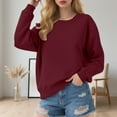 thumbnail image 2 of uvwlwu Sweatshirts Heavyweight Crewneck Sweatshirt For Oversized Color No Hood Pullover With Contrast Panels Casual Streetwear Top Winter Clothes(Size:M), 2 of 4