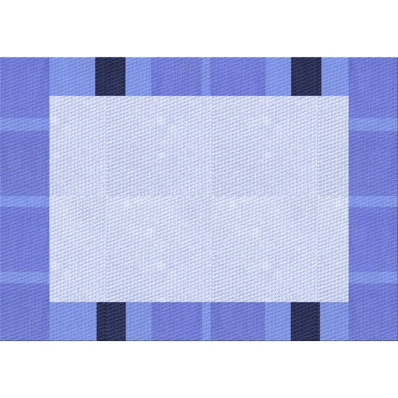 Ahgly Company Machine Washable Indoor Rectangle Transitional Heavenly Blue Area Rugs, 6' x 9'