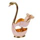 thumbnail image 1 of El Juego De Cucharas De Postre De Aleación De Zinc Incluye 6 Cucharas De Lazo Y 1 Cuchara De Café Con Soporte En Forma De Cisne Para El Hogar, Cafetería, Pastelería, Tienda De Postres Moyic HA026613-02, 1 of 6