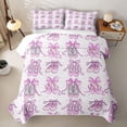 thumbnail image 2 of Castle Fairy Girly Bow Ballet Shoes Bed Spread Queen,Dreamy Polka Dots Pattern Queen Coverlet Set,Purple, 2 of 7