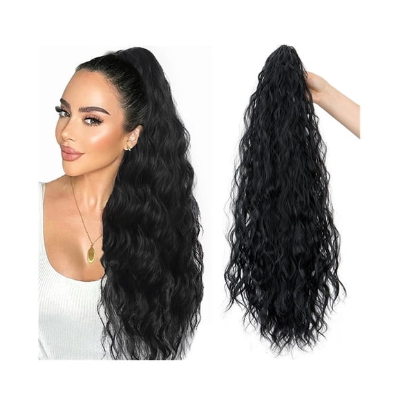 Ponytail Extension, 26" Long Fluffy Curly Claw Clip Ponytail Hairpiece Synthetic Clip in Hair Extension for Women Daily Use