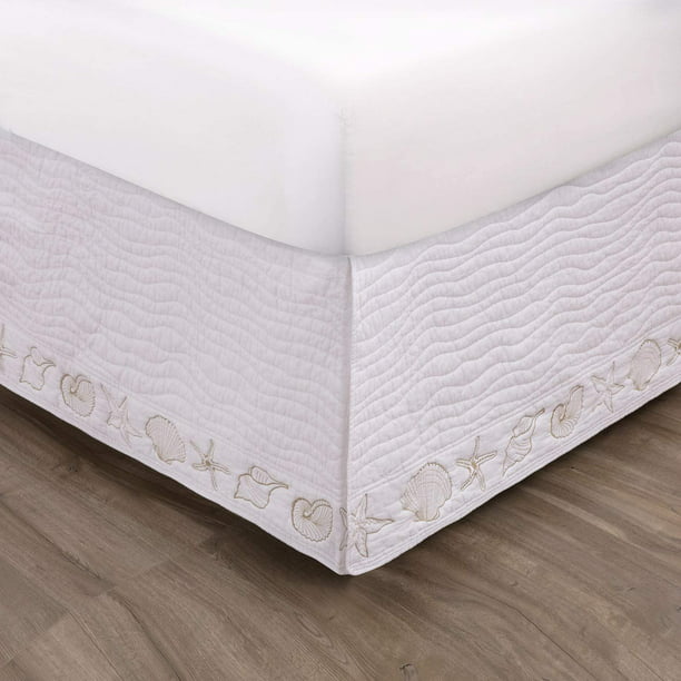 Greenland Home Fashions Coastal Seashell Quilted Bed Skirt - Walmart ...