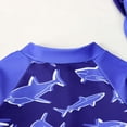 thumbnail image 6 of Boys One Piece Swimsuit Half Zip Long Sleeve Print Bathing Suit Quick Dry Stretchy Swimwear With Hat (18 Months, Blue), 6 of 8