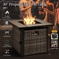 thumbnail image 3 of Vcatnet 5 Pieces Outdoor Patio Furniture All-weather Wicker Conversation Set with Fire Pit Table for Garden,Poolside,Black, 3 of 7