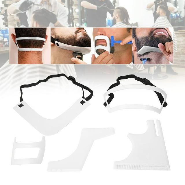 Modèle de Coiffure Barbe, Outil de Coiffure Barbe Blanche 5 Pcs Ensemble de Coiffure Barbe pour Salon pour Maison