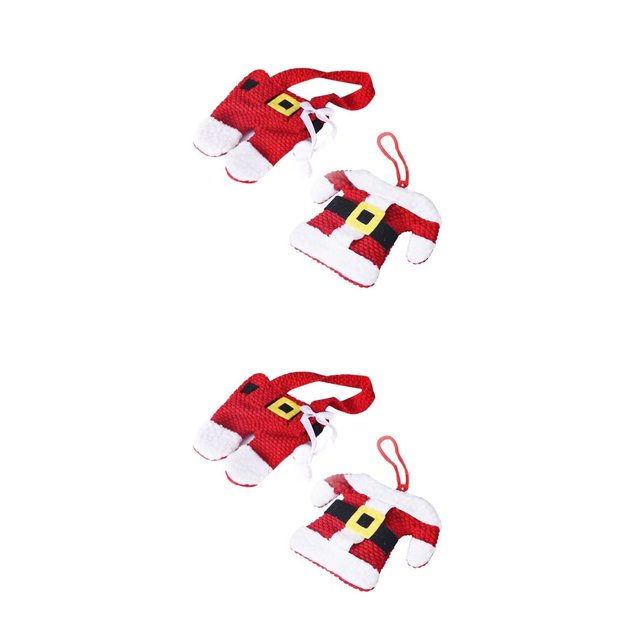 Wosthever Cubierta de vajilla de Navidad, traje de Papá Noel, bolsa de almacenamiento de vajilla, soportes para cubiertos, bolsillos, de cena, Type5 NO5