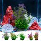 thumbnail image 1 of Plantas artificiales de acuario, decoración plástica de plantas acuáticas, adorno de paisajismo de simulación verde de 11 pulgadas, diseño flexible de molduras para acuarios de agua dulce, 1 of 6