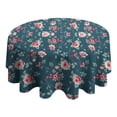 thumbnail image 4 of Pioneer Flower Floral Print Pattern Round Tablecloth 60"x60",Wrinkle Wipeable Table Cloth for Kitchen Dining Room Picnic Patio Party, 4 of 6