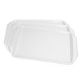 thumbnail image 4 of Bandeja rectangular de plástico binaural grueso, resistente al calor, apilable y de colores, para cafeterías de hotel, 3 unidades, color blanco, 4 of 14