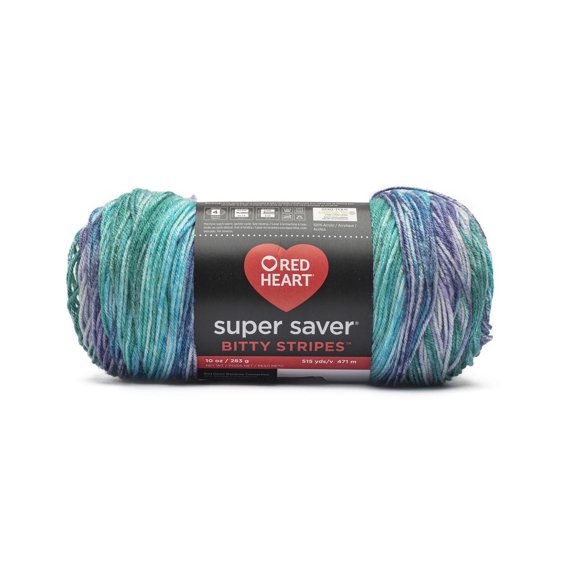 Red Heart® Super Saver® Bitty Stripes™ Yarn, Acrylic #4 Medium, 10oz/283g, 515 Yards