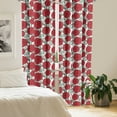 thumbnail image 2 of Ambesonne Dahlia Window Curtains, Meadow Blooms Rural Style, Each 28" W x 95" L, Ruby Dark Green White, 2 of 4