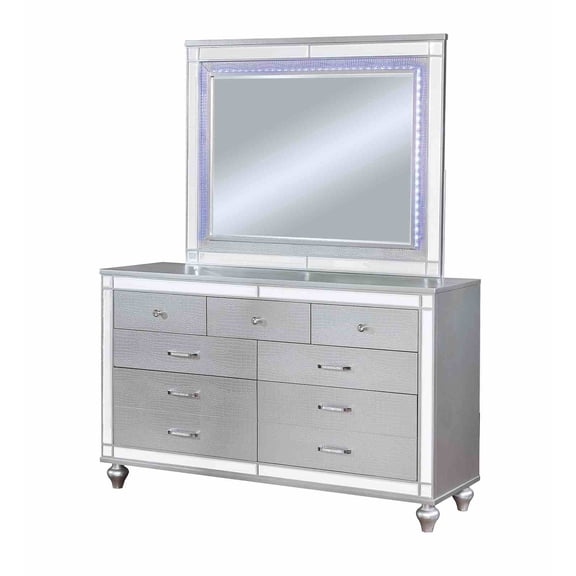 Contemporary Brachium Dresser, Silver - Bedroom Furniture Set Collection