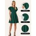 thumbnail image 4 of DOKOTOO Women's Ruffle Sleeve Cocktail Dress - Spring Summer High Waist Crewneck Flowy A Line Mini, 4 of 10