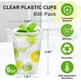 thumbnail image 3 of 600 Pack 9 oz Plastic Cups, Clear Disposable Cups, Hot/Cold Party Drinking Cups, PP Clear Plastic Cups Bulk for Party, Picnic, BBQ, Wedding, Travel, 3 of 16