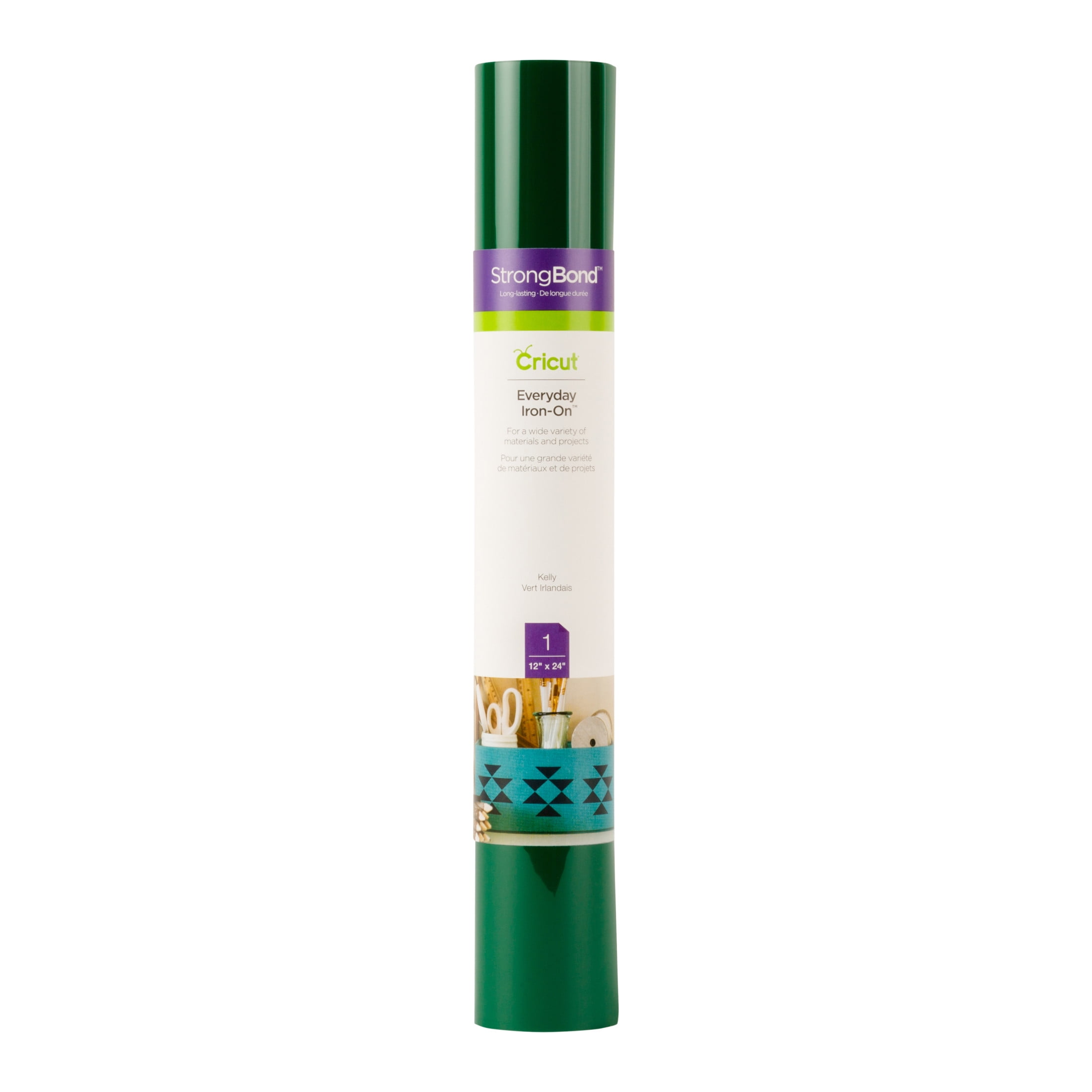 (2 pack) Cricut Everyday Iron-On Vinyl, Kelly, 12" x 24" Roll