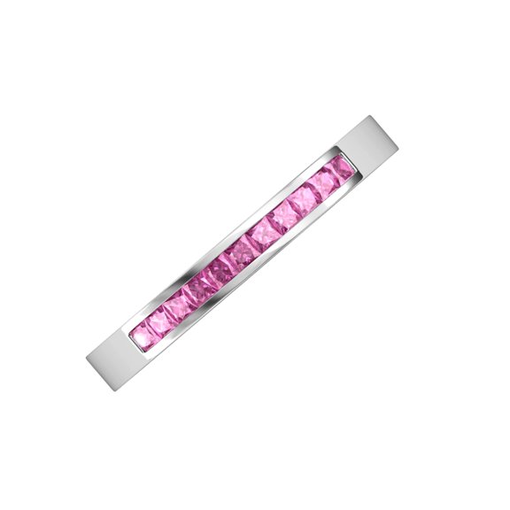 TriJewels 0.61 ctw Pink Sapphire Women Wedding Band in 10K Gold