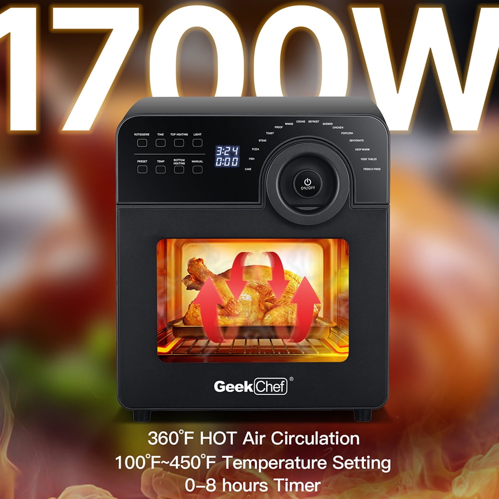 Geek Chef Air Fryer Oven Toaster, 4 Slice Convection , Roast, Fry Oil-Free, 4 Accessories & Recipes Included, 14.7 Quart