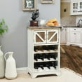 thumbnail image 4 of LuxenHome White and Natural Wood 2-Door Wine Cabinet, 4 of 9
