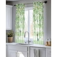 thumbnail image 5 of Spring Plants Sheer Curtains 45 Inch Length 2 Panels Set for Living Room/Bedroom, Watercolor Birds Leaves Flowers Green Plaid Kitchen Curtains Grommet Semi-Sheer Curtains Window Treatments 42"x45"x2, 5 of 7