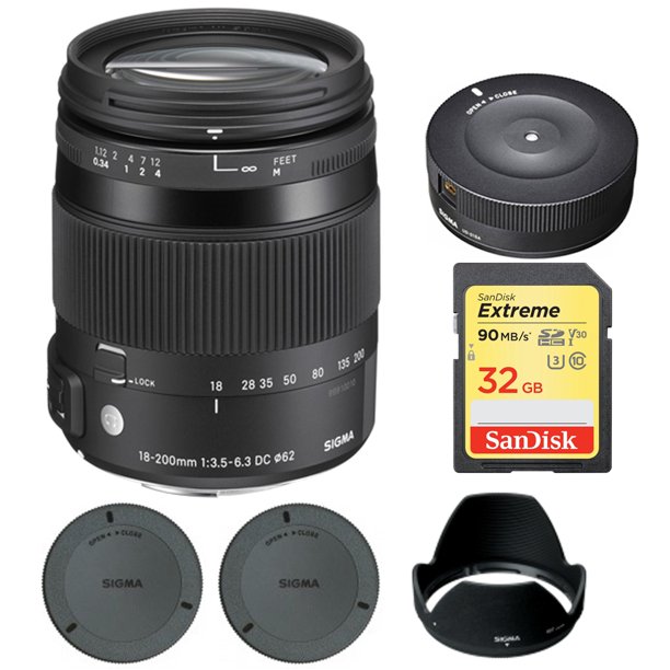Sigma 18 0mm F3 5 6 3 Dc Macro Os Hsm Lens For Canon Eos 5 101 With Sigma Usb Dock For Canon Lens Sandisk 32gb Extreme Sd Memory Card Walmart Com Walmart Com