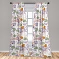 thumbnail image 2 of Floral Boho Window Curtains, Simple Design Japanese Feels Blooming Flowers Vintage and Leaves, Lightweight Decor 2-Panel Set with Rod Pocket, Pair of - 28"x63", Ceil Blue Pale Rose White, by Ambesonne, 2 of 3