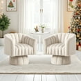 thumbnail image 4 of Korser 360° Swivel Accent Chair with Velvet Upholstered Swivel Barrel Chairs for Living Room, Bedroom,Beige, 4 of 8