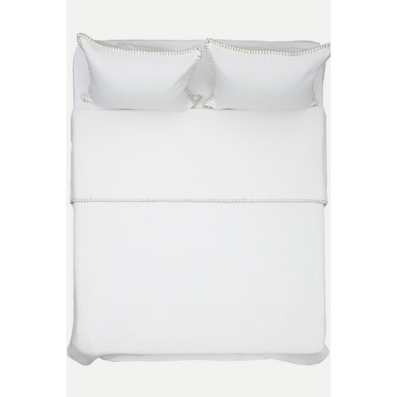 Koza Home Patara White Multi-Purpose 100% Cotton Double Bedspread 240x250 7505A Double