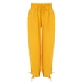 thumbnail image 4 of ABATAB Pants for Women Summer High Waisted Wide Leg Palazzo Pants Casual Baggy Flowy Beach Pants with Deep Pockets, 4 of 6