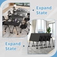 thumbnail image 4 of Folding Conference Room Table, Foldable Conference Tables with Silent Wheels, Modern Mobile Space Saving Training Table for Office (61.0in 2 Black2), 4 of 7